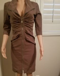 Joseph Ribkoff body con dbl zipper dress